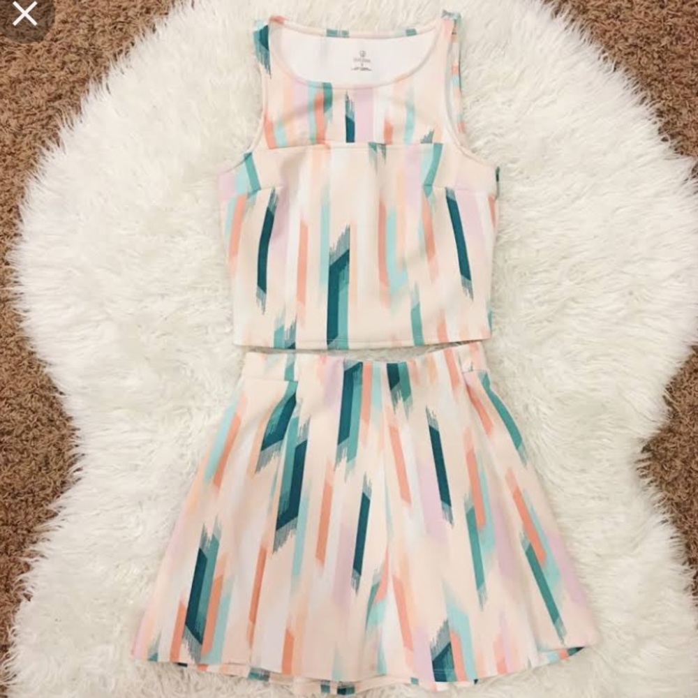 Pink decree Two piece skirt set